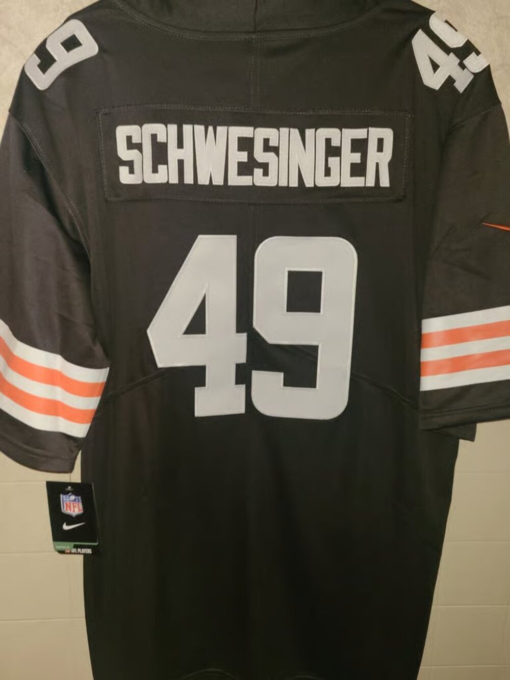 Carson Schwesinger Vapor Brown Jersey Stitched